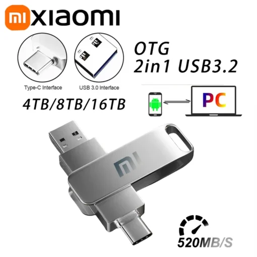 Xiaomi 16TB USB3.2 Flash Drive Metal High-Speed Pen Drive 8TB 4TB Waterproof Type-C USB Pen Drive For Computer Storage Devices - Image 4